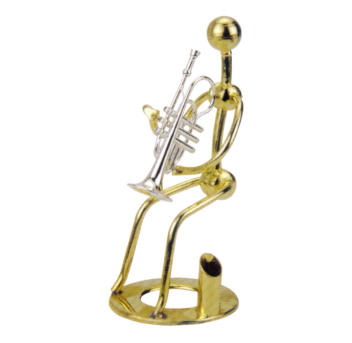 Miniature music themed figurine with pen hold